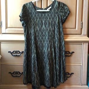 Green and black flowy dress